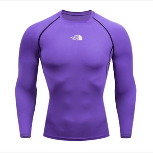 Camiseta transpirable de manga larga para hombre Rush Guard Compression Gym Fitness, ropa deportiva ajustada de secado rápido para correr, entrenamiento - Product Image 1