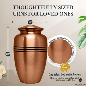 Urnas de metal de cremación rústicas doradas, urnas conmemorativas de aluminio, recuerdo, tamaños para adultos, urnas de recuerdos infinitos grabables y a prueba de fugas - Product Image 2