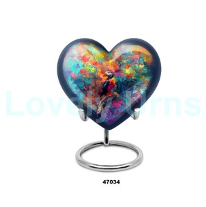 Urna para adultos de cremación de corazón de pájaro frailecillo hermoso más vendido para cenizas humanas, urna decorativa de corazón de recuerdo con bolsa de terciopelo gratis - Product Image 3