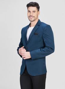 Blazer Elegante Azul Pavo Real para Hombre, Estilo Corte, Chaqueta Formal Profesional para Eventos y Oficina, Disponible para la Venta - Product Image 3