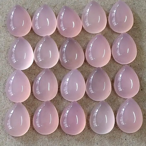 Calcédoine rose naturelle 8mm x 12mm Cabochon poire pierre précieuse en vrac de qualité supérieure au prix d'usine de grossiste en vrac de fournisseurs indiens - Product Image 1