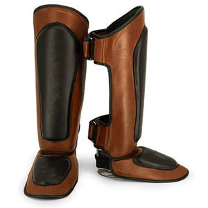 สนับหน้าแข้งสำหรับผู้ชายเกรดสูงอุปกรณ์ป้องกันหนังระดับพรีเมียมสำหรับการต่อสู้และการฝึก - Product Image 2