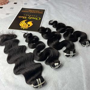 Extensiones de cabello humano vietnamita Natural 100%, paquete de cabello ondulado húmedo a granel sin trama, 100% sin procesar - Product Image 4