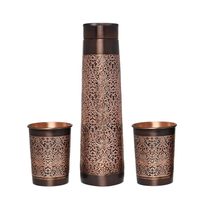 Bouteille d'eau en cuivre antique de haute qualité faite à la main en Inde Styles uniques pour boire directement Top vente en Inde