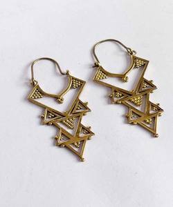 Impresionante alto lujo Latón chapado en oro plata esterlina media luna encontrar pendientes colgantes joyería regalos hechos a mano para Feliz Año Nuevo - Product Image 3