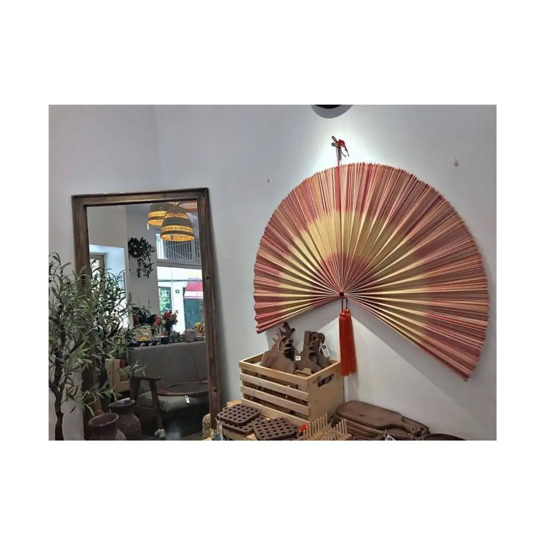 Handmade Bamboo Hand Fan Decor Wall Fan With Competitive Price Made In Vietnam in Stock