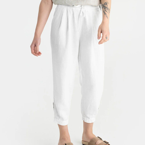 Pantalon en lin classique de haute qualité pour femmes pour une tenue décontractée et formelle léger et respirant pour un confort et un style toute la journée - Product Image 2