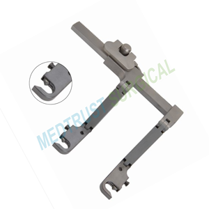 Ensemble d'instruments chirurgicaux manuels en acier inoxydable CASPAR, rétracteur cervical à chargement latéral, double charnière transversale, 4 3/4, rack - Product Image 2