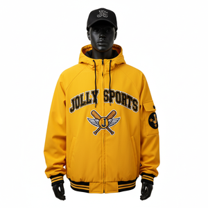 Veste Softshell Premium Coupe-Vent Tissu Imperméable Jaune avec Panneau de Manche Veste Softshell Personnalisée Brodée pour Homme - Product Image 1