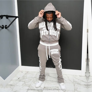 Ropa de marca de China, venta al por mayor, conjunto de Sudadera con capucha y estampado abullonado personalizado, lavado ácido, recién llegado, conjuntos de sudaderas y sudaderas para hombre - Product Image 3