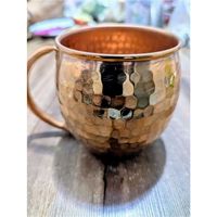 Ensemble de tasses à Moscow Mule en cuivre martelé de qualité supérieure - Tasse en cuivre avec doublure en acier inoxydable de qualité alimentaire de 18 oz - Tasse à cocktail isolée