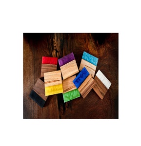 Dessous de verre en bois et résine époxy faits à la main pour les restaurants aquatiques et le nettoyage des ustensiles de cuisine et Offre Spéciale sans taches - Product Image 1