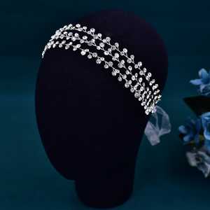 ที่คาดผมเจ้าสาว Bridella BHP552-S สีเงิน ประดับคริสตัลลายดอกไม้ สวมใส่สบาย เหมาะสำหรับงานพรอมและงานพิธีการ - Product Image 3