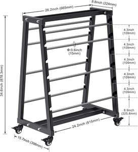 Jh-mech giá đỡ ống cuộn dây 8 thanh hạng nặng có thể điều chỉnh thanh cuộn cáp Công suất 400lb với bánh xe khóa - Product Image 2