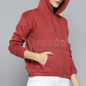 Sweat-shirts d'hiver à capuche personnalisés pour femmes, 100 % coton, respirants, anti-plis, couleur unie, streetwear, impression de logo frontal, faible MOQ - Product Image 5