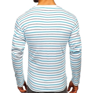 Venta caliente diseño personalizado Camiseta cuello redondo manga larga Fitness ropa deportiva Spandex gimnasio camiseta para hombres al por mayor - Product Image 3