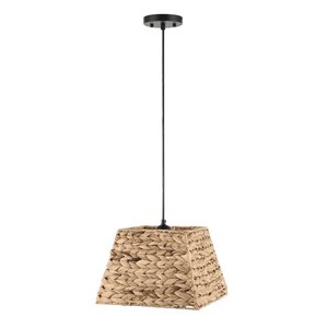 TienPhong vente en gros 2025 tissé à la main jacinthe d'eau carré abat-jour pendentif luminaire rustique Vintage abat-jour suspendu - Product Image 4