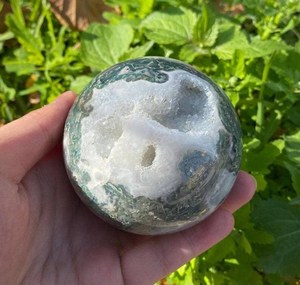 Pierre de guérison naturelle Reiki, mousse, Agate, cristal, sphère, Agate aquatique, boule de pierres précieuses pour la décoration, Exis Crystal export - Product Image 1