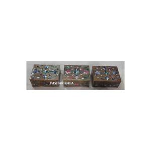 Cajas de Joyería Rectangulares de Piedra Jabonosa Natural con Incrustaciones Azules, Diseño Hecho a Mano, Atractivas y Hermosas, Ideales para el Día de Acción de Gracias - Product Image 1
