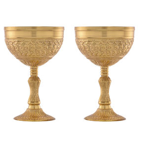 Copa de Vino de Latón Macizo |   Copa de Vino Real Hecha a Mano |   Cáliz Gótico Medieval |   Artículos de Bar Decorativos |   Mejor Precio al por Mayor - Product Image 1