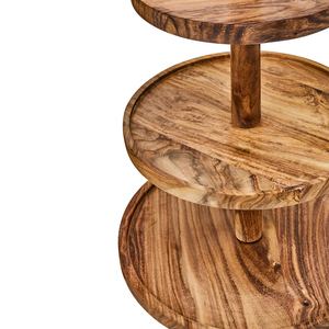 Best Selling 3 Tier Acacia <b>Wood</b> Cake Stand With Rounded <b>Finial</b> Rustic Tiered Dessert Serving Tray For Cupcake Pastry & Fruit - Product Image 4