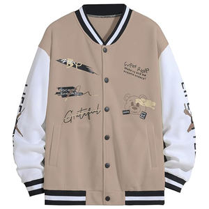 Veste Bomber Hommes Hip-Hop Streetwear Lâche Surdimensionné Manteaux À Capuche Survêtement Femmes Varsity Jacket - Product Image 4