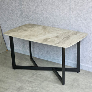 Mesa de Comedor Rectangular de Estilo Minimalista de 140x80cm, con Cubierta de Cerámica de Alta Calidad y Patas de Hierro, Ensamblada, Extensible - BA164 - Product Image 6