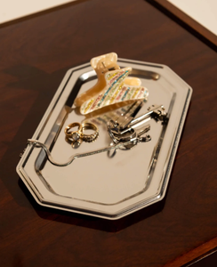 Elegante Bandeja de Servicio de Metal Natural Ecológica Hecha a Mano con Incrustaciones de Plata para Bodas y Uso Doméstico, Disponible al por Mayor - Product Image 2