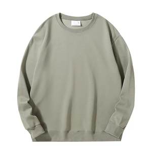 Sweat-shirt 100% coton pour hommes à manches longues couleur unie col rond à capuche décontracté Style hiver teint uni-quantité minimale de commande orienté vers l'exportation - Product Image 3