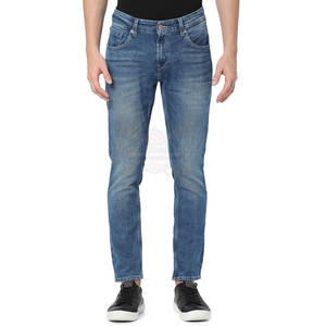 Pantalones vaqueros de cintura media para hombre de algodón 100% de alta calidad hechos a medida último diseño de estilo callejero tejido bajo MOQ venta al por mayor - Product Image 1