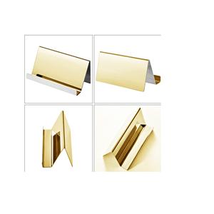 Porte-cartes de visite moderne en métal argenté, support d'affichage premium de 7 pouces avec logo/motif imprimé au laser de 50 mm d'épaisseur - Product Image 2