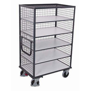 Variofit ESD Shelf <b>Trolley</b> 1,115 X 730 Mm (W/D) with Four-Wheel Firmly <b>Welded</b> for Industrial Use - Product Image 1