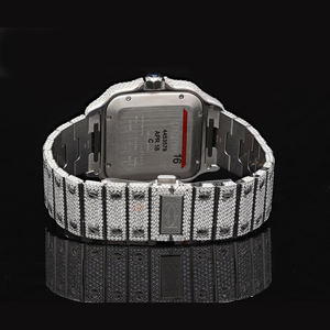 Reloj de Cuarzo de Acero Inoxidable de Alta Calidad, Estilo Hip Hop Antiguo, con Diamantes de Imitación de 30 Quilates VVS, Diseño con Incrustaciones de Moissanita - Product Image 4