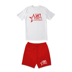 Nouveau meilleur ensembles d'été de haute qualité O cou demi manches T-shirts vêtements en gros unisexe été deux pièces ensembles avec Logo - Product Image 4