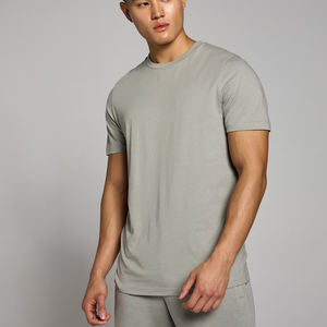 Pull à col rond personnalisé en polyester/coton pour homme, style vintage, manches courtes, pull uni à imprimer, t-shirt coupe ample, hip hop - Product Image 2