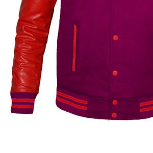 Chaqueta Varsity Deportiva de Béisbol con Mangas de Cuero Casual Personalizada al por Mayor para Hombre, con Parches de Chenilla Bordados y Estilo Urbano - Product Image 4