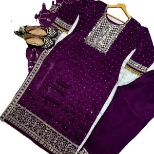 ชุดสูททำงานปักลายผ้าชินอนบริสุทธิ์จากนักออกแบบล่าสุด - Product Image 1