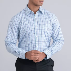 เสื้อลำลองแขนยาวสำหรับนักธุรกิจชายเสื้อทางการลายทางสีล้วนแบบมืออาชีพ - Product Image 3