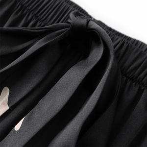 Pijamas de seda personalizados OEM, traje de mujer, ropa de dormir de lujo de manga larga, ropa de casa, pantalones, camisón negro con estampado de primavera y otoño - Product Image 5