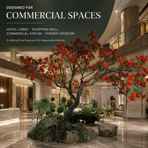 Árbol Artificial de Poinciana Real de 4.7m con Hojas de Seda y Flores de Goma Suave para Decoración de Hoteles y Centros Comerciales (Venta al Por Mayor) - Product Image 6