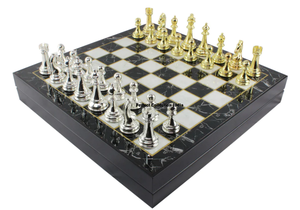 Ensemble de jeu d'échecs en métal en laiton personnalisé de haute qualité/jetons d'échecs en laiton en métal doré et argenté de luxe/boîte d'échecs en bois - Product Image 6
