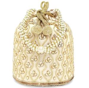 กระเป๋าถือแบบดั้งเดิมดีไซน์เฉพาะตัว พร้อมหูหิ้วมุก กระเป๋าแบบเชือกรูด สำหรับงานแต่งงาน งานเจ้าสาว ประดับด้วยหินและงานตกแต่งแบบกوتา - Product Image 2