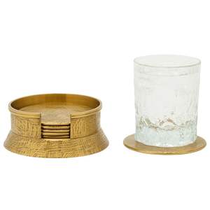 Sous-verres élégants en métal fini antique Design complexe classique pour la protection des boissons chaudes et froides et l'esthétique de la maison - Product Image 5