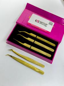 Pince à épiler pour extensions de cils en acier inoxydable de haute qualité, pointe lisse de 10 mm, précision anti-magnétique, finition or plasma, logo personnalisé - Product Image 4