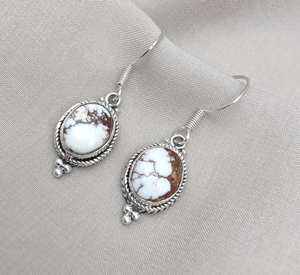 Pendientes Colgantes Boho de Plata de Ley 925 con Jaspe Caballo Salvaje Natural y Gema Marrón de Alta Calidad - Product Image 6