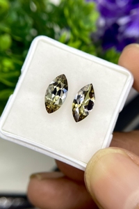 คู่อัญมณี Tanzanite สองสีและสีเหลือง zoisite Loupe รูปทรงมาร์กีธรรมชาติสำหรับทำเครื่องประดับอัญมณีหลวม - Product Image 2