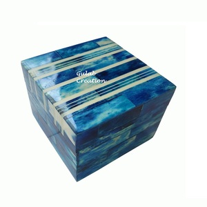 Boîte de rangement pour bijoux et montres en incrustation d'os artisanale Organisateur décoratif de luxe avec compartiments pour l'affichage d'accessoires élégants - Product Image 1