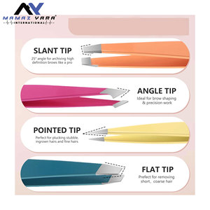 Juego de pinzas para cejas de precisión profesional para hombres y mujeres, pestañas de viaje de Color caramelo y herramienta de depilación facial encarnada - Product Image 3