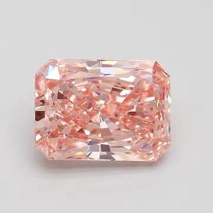 Cojín Rosa vívido elegante, cojín de diamante creado en laboratorio, corte Ascher, Diamante Suelto, Ideal para anillos, colgantes y joyería personalizada - Product Image 1