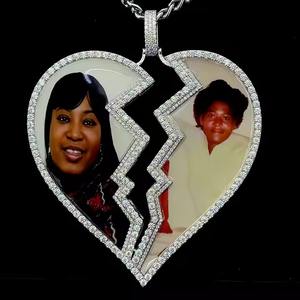 Pendentif médaillon cœur en moissanite scintillante, best-seller, pour souvenirs, cadeaux pour couples et familles, disponible au meilleur prix - Product Image 3